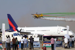 The SSJ100 in its Business Version at Aero India 2015
